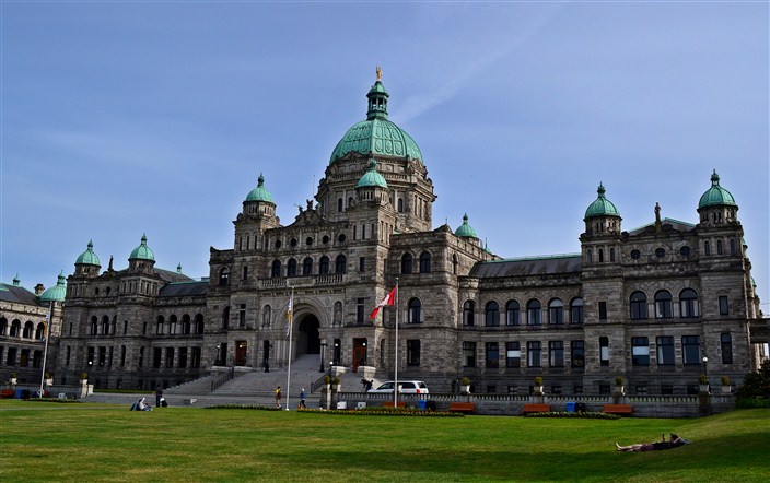 The Legislative Building, seat of the provincial government of British Columbia